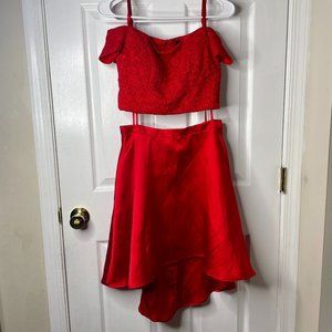 My Michelle 2-piece Red Lace Dress